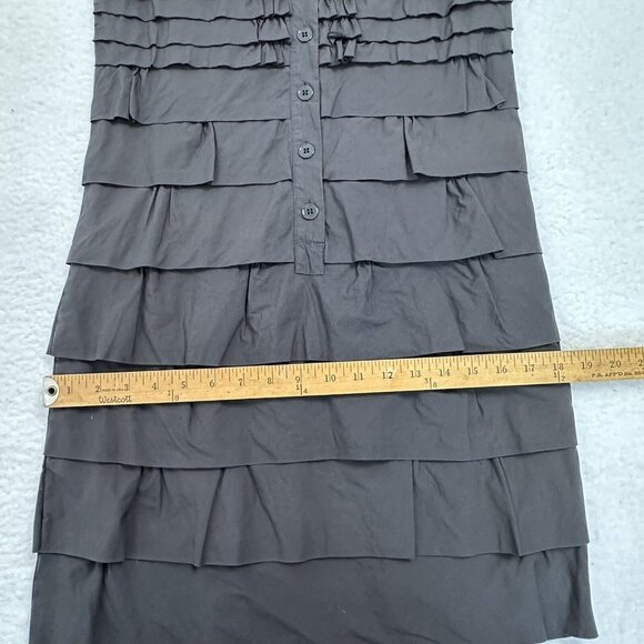 J. Crew Women's Carly Tiered Ruffle Button Short Sleeve Shift Dress Size 0 Gray - Picture 5 of 8